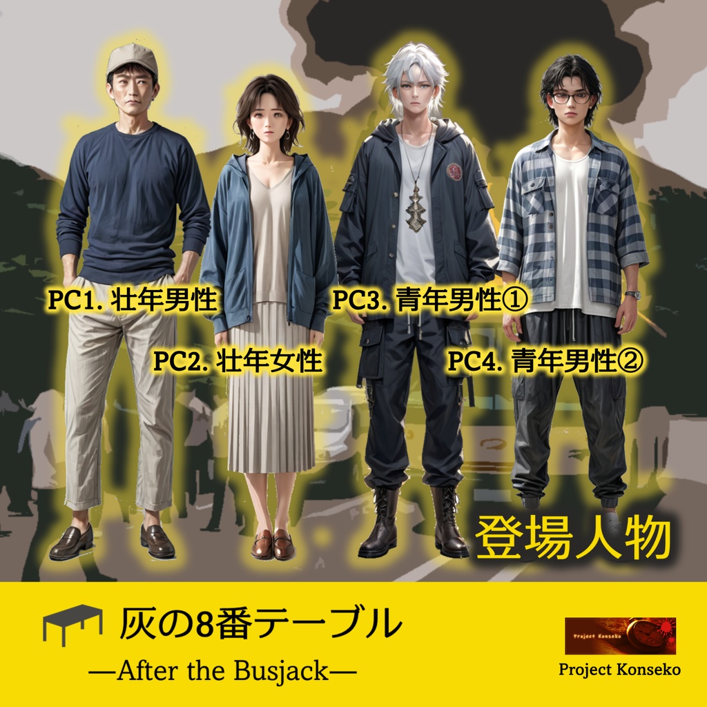 GMレス可 4人用マーダーミステリー「灰の8番テーブル ― After the Busjack ―」