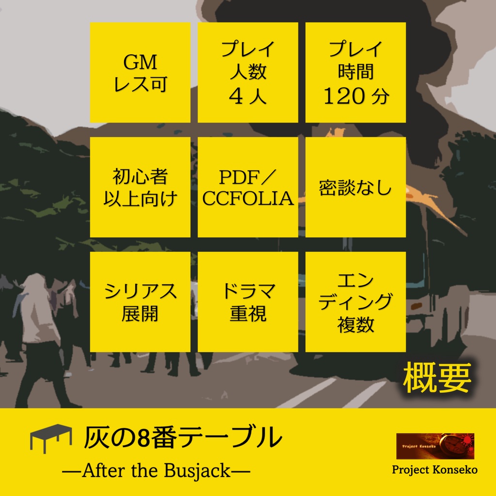 GMレス可 4人用マーダーミステリー「灰の8番テーブル ― After the Busjack ―」