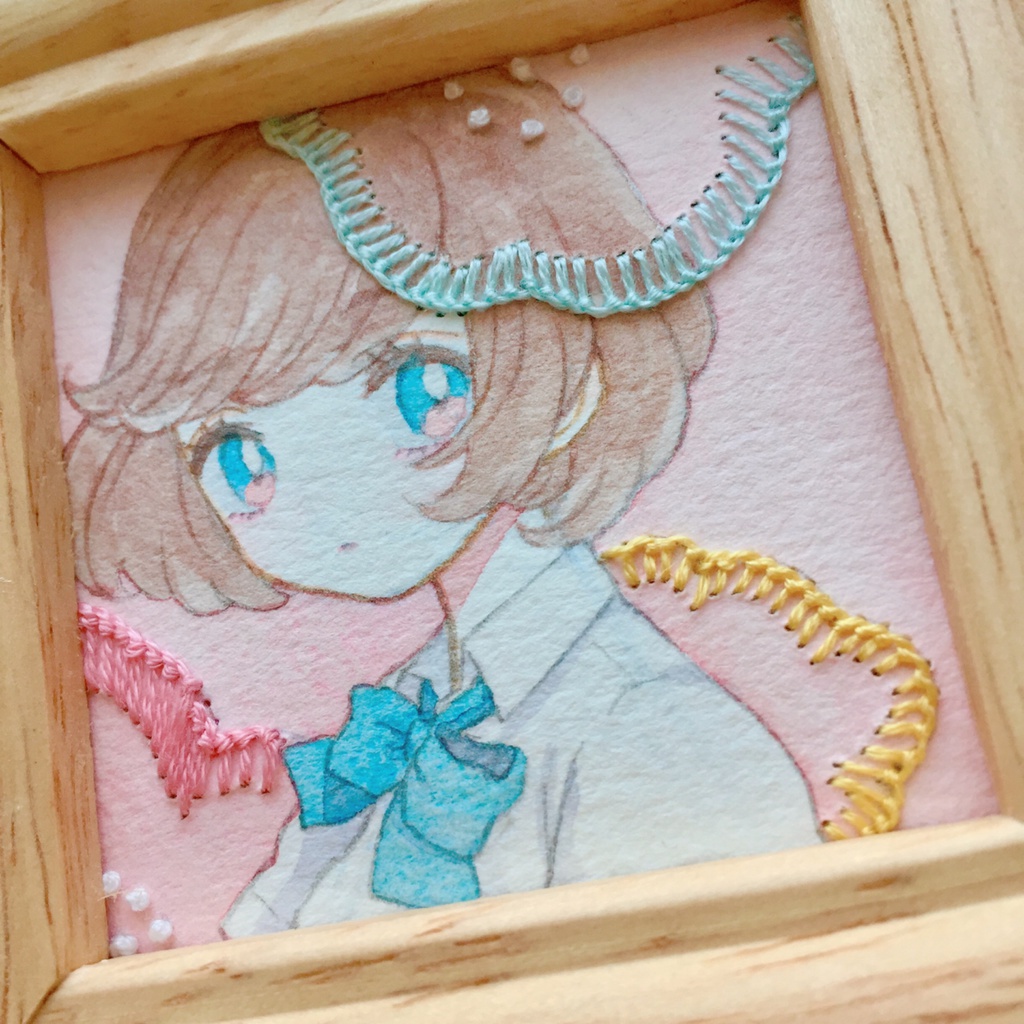 ミニ原画＊「花の香り」 とろけるねこ BOOTH