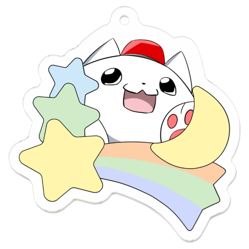 ボタンねこアクリルキーホルダー(星)