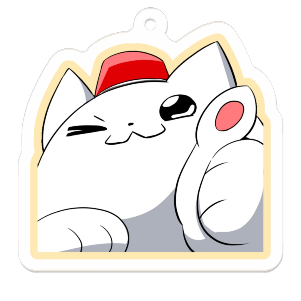 ボタンねこアクリルキーホルダーC