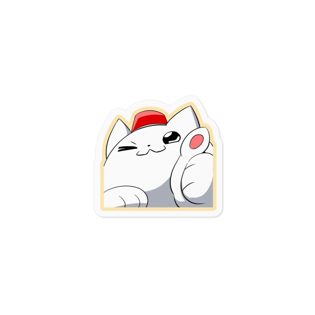 ボタンねこステッカー_シンプルC