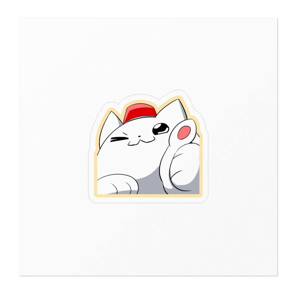 ボタンねこステッカー_シンプルC