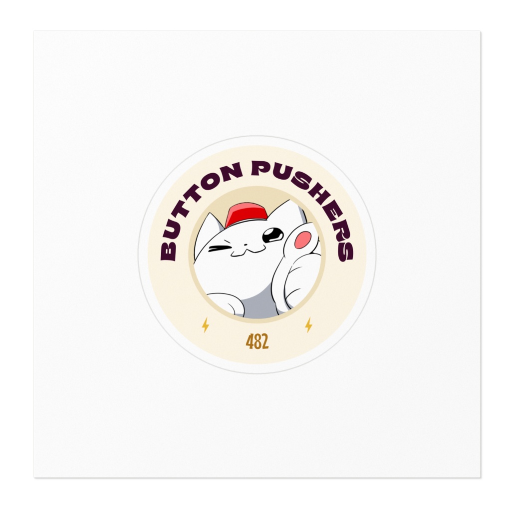 ボタンねこステッカーC