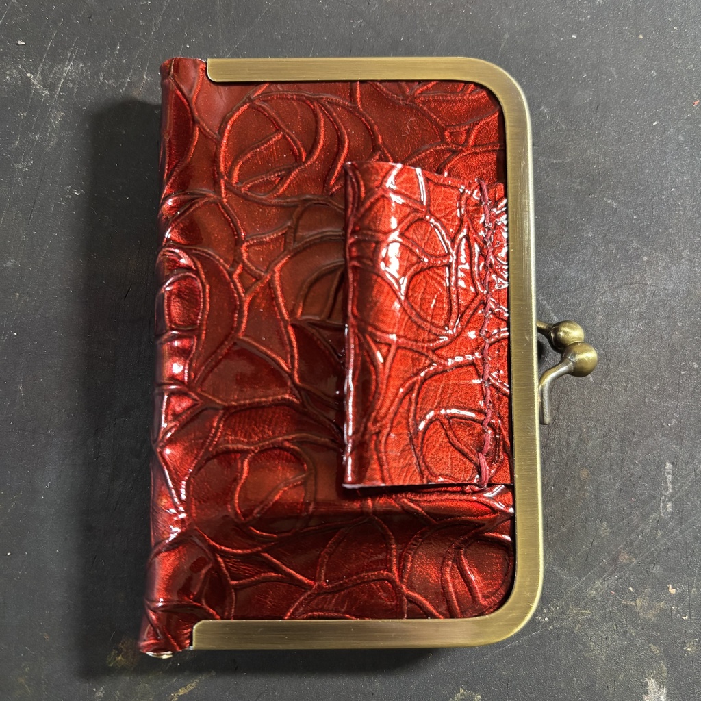 がま口m5手帳　バラ×ダイヤ