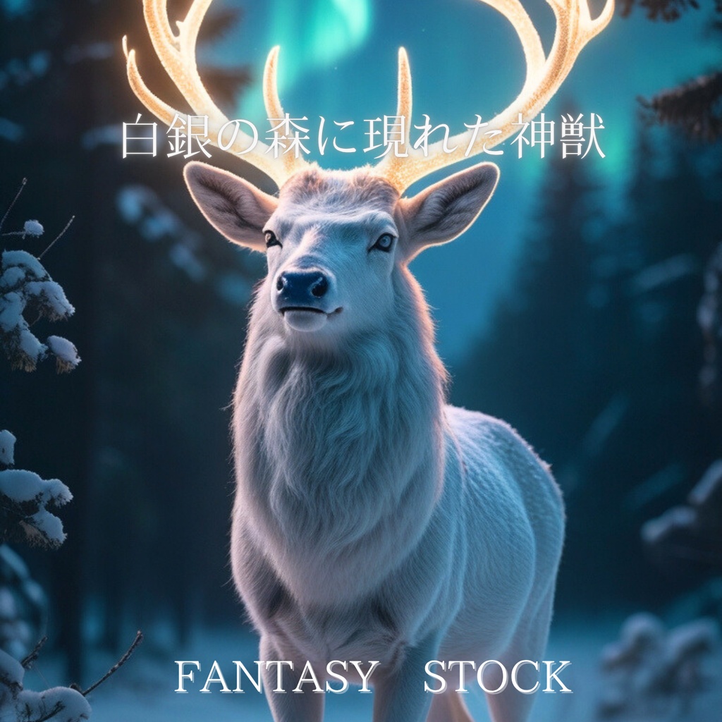 白銀の森に現れた神獣|幻想素材(10秒ループ) The Divine Beast in the Silver Forest|Fantasy Video Material (10s Loop)