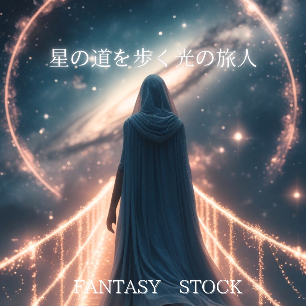 星の道を歩く光の旅人|幻想素材(10秒ループ) The Lightwalker on the Starry Path|Fantasy Video Material (10s Loop)