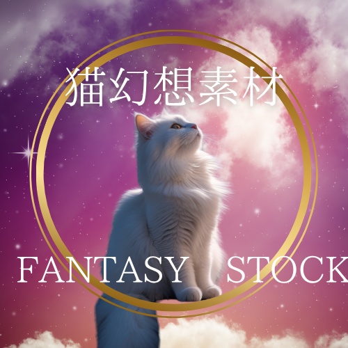 神社の境内の石畳の上で、ホタルと猫が遊ぶ|幻想素材(10秒ループ) Fireflies and a Cat Playing on a Stone Path in a Shrine|Fantasy Video Material (10s Loop)