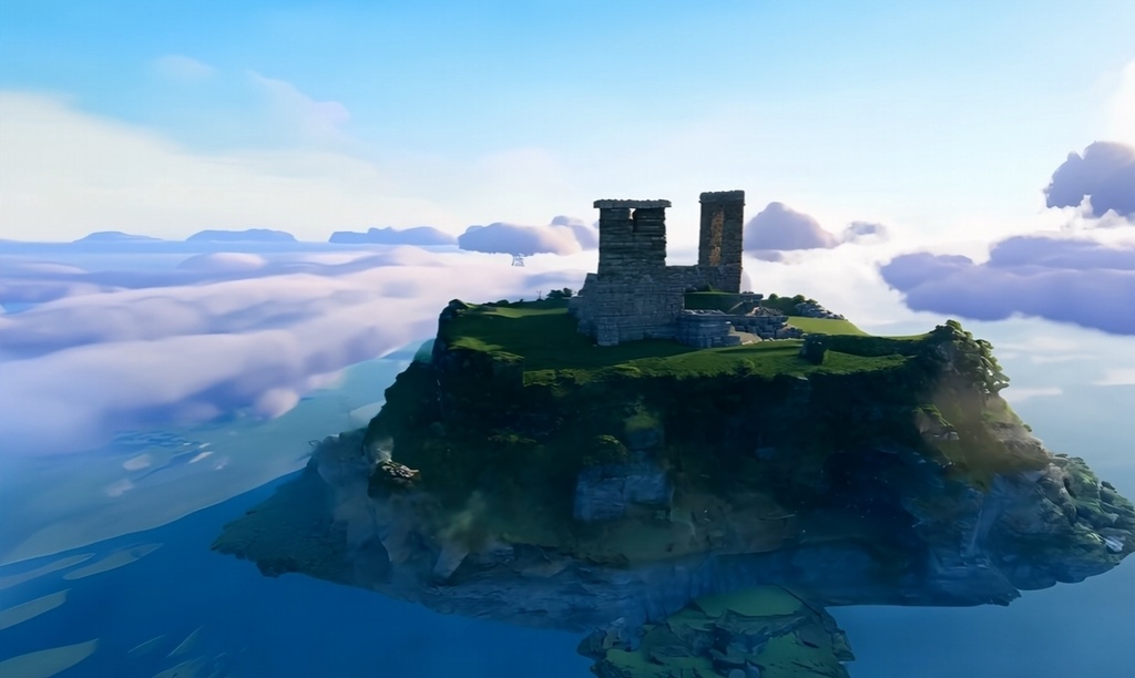 空島と天空の遺跡の動画。4K高画質版