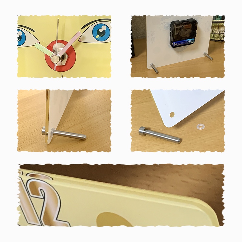 【単3電池1つで動く】『戸恵 和雄 アクリル時計(置時計)』【クセが強いんじゃ】