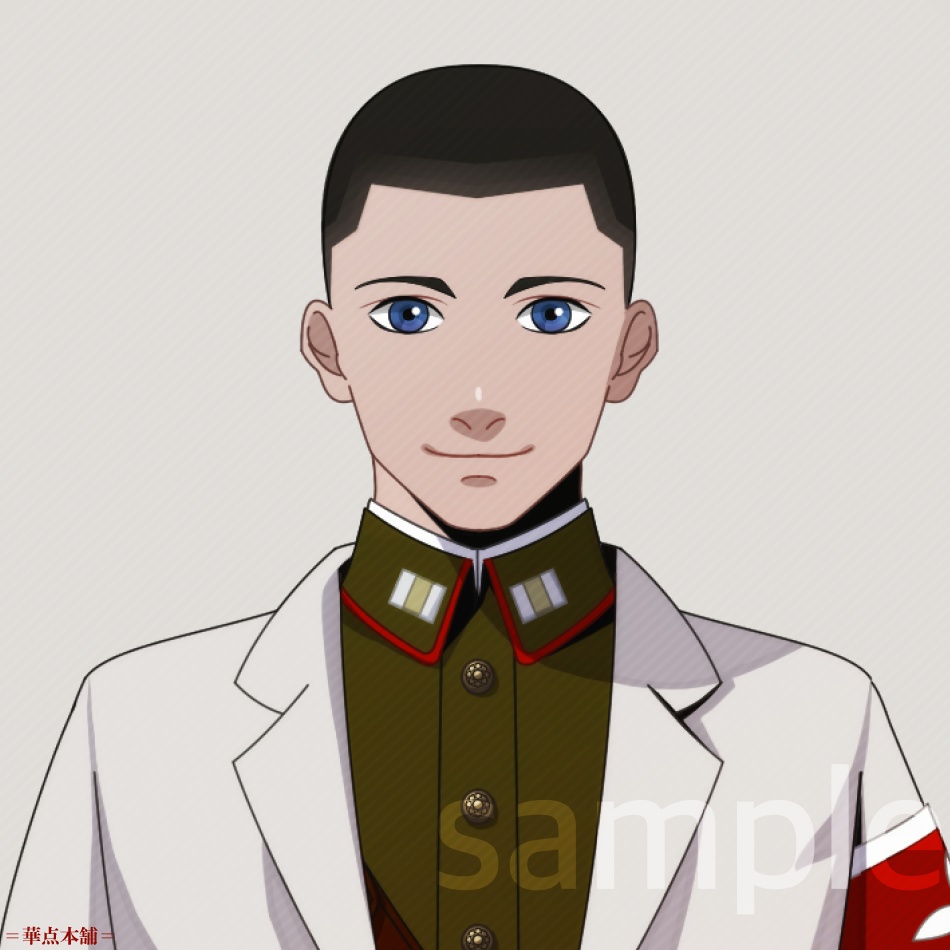 【キャラクター販売】立ち絵2種|軍人Ver.番号3(緑色)|うちの人シリーズ