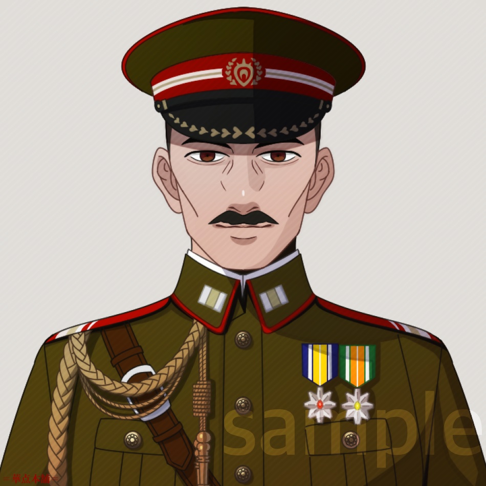 【キャラクター販売】立ち絵2種|軍人Ver.番号4(緑色)|うちの人シリーズ