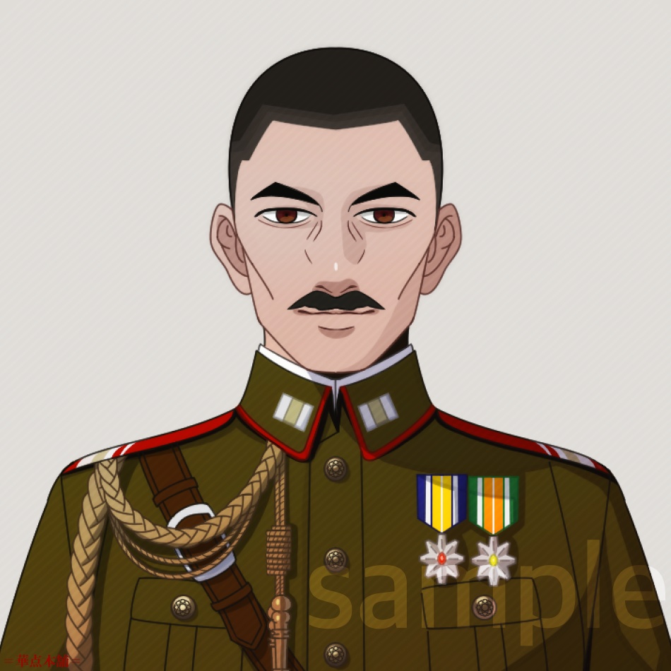 【キャラクター販売】立ち絵2種|軍人Ver.番号4(緑色)|うちの人シリーズ