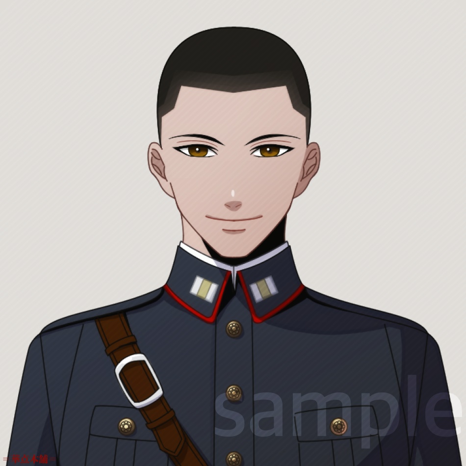 🏅【キャラクター販売】立ち絵2種|軍人Ver.番号1(紺色)|うちの人シリーズ