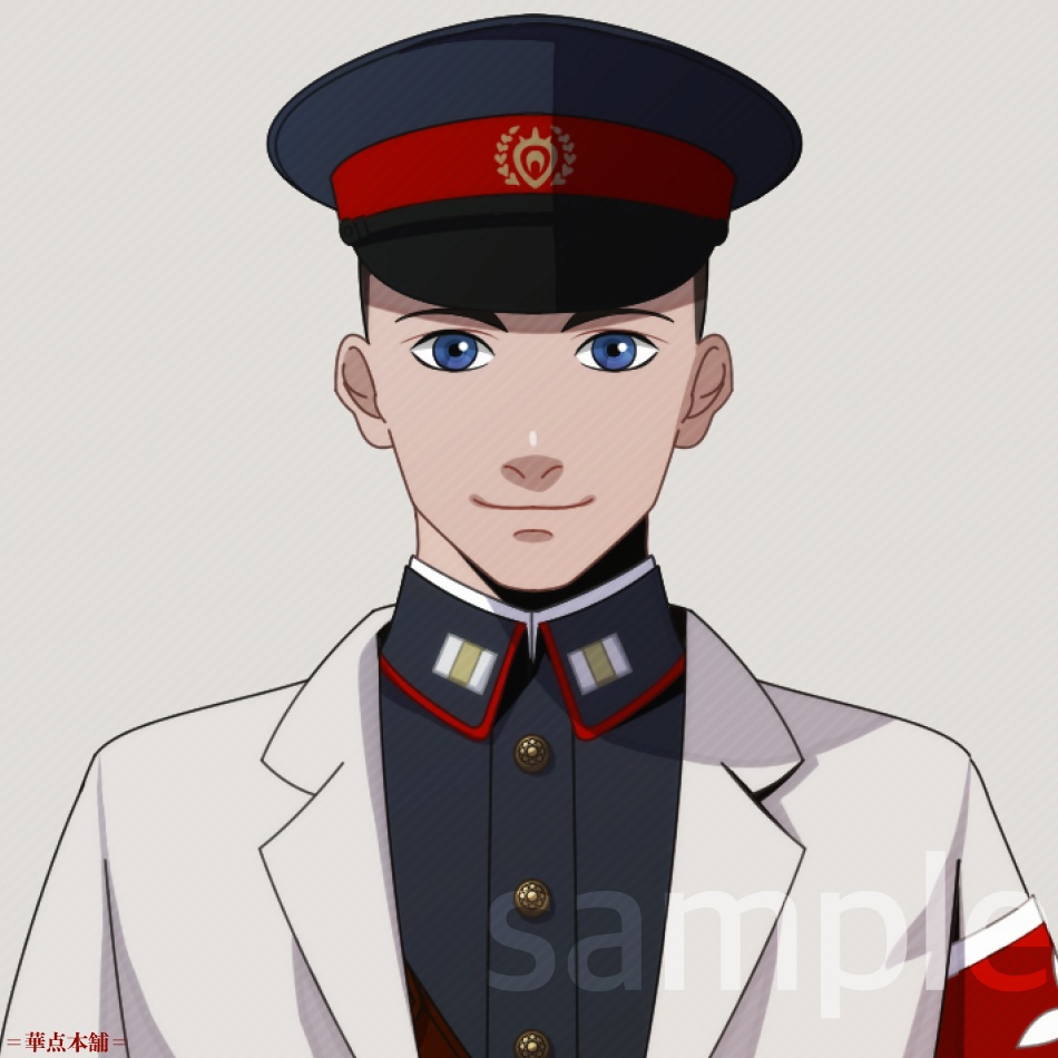 【キャラクター販売】立ち絵2種|軍人Ver.番号3(紺色)|うちの人シリーズ