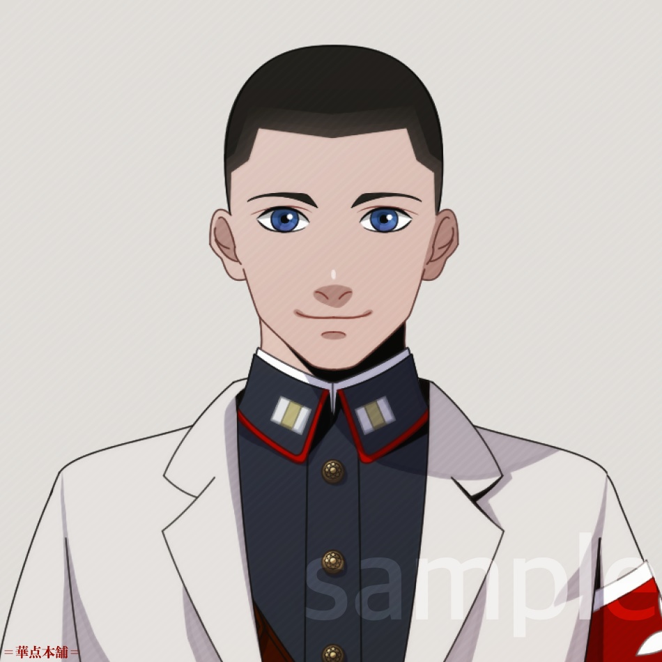 【キャラクター販売】立ち絵2種|軍人Ver.番号3(紺色)|うちの人シリーズ