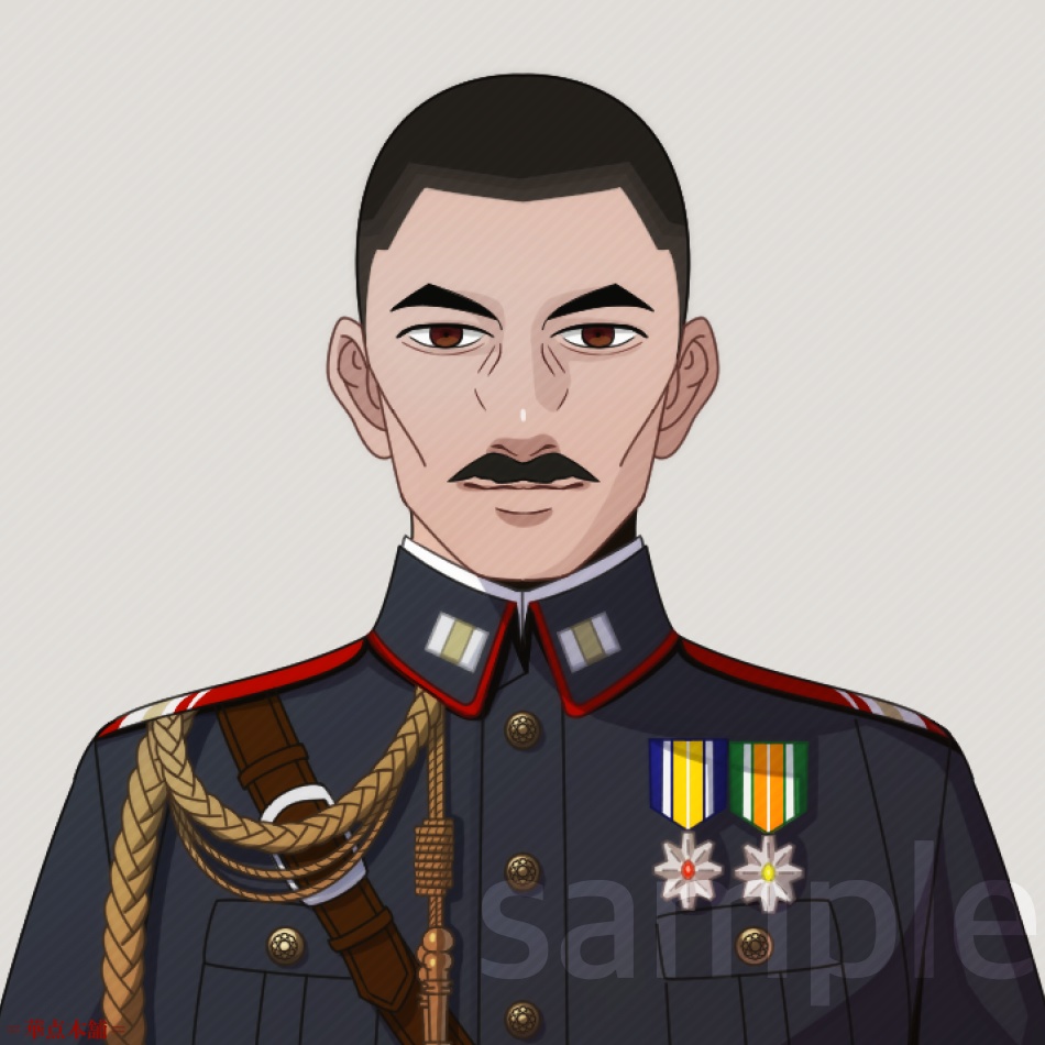 【キャラクター販売】立ち絵2種|軍人Ver.番号4(紺色)|うちの人シリーズ