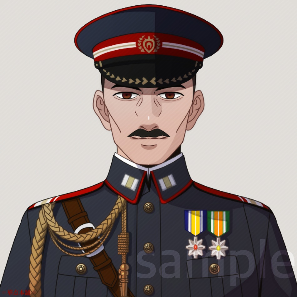 【キャラクター販売】立ち絵2種|軍人Ver.番号4(紺色)|うちの人シリーズ