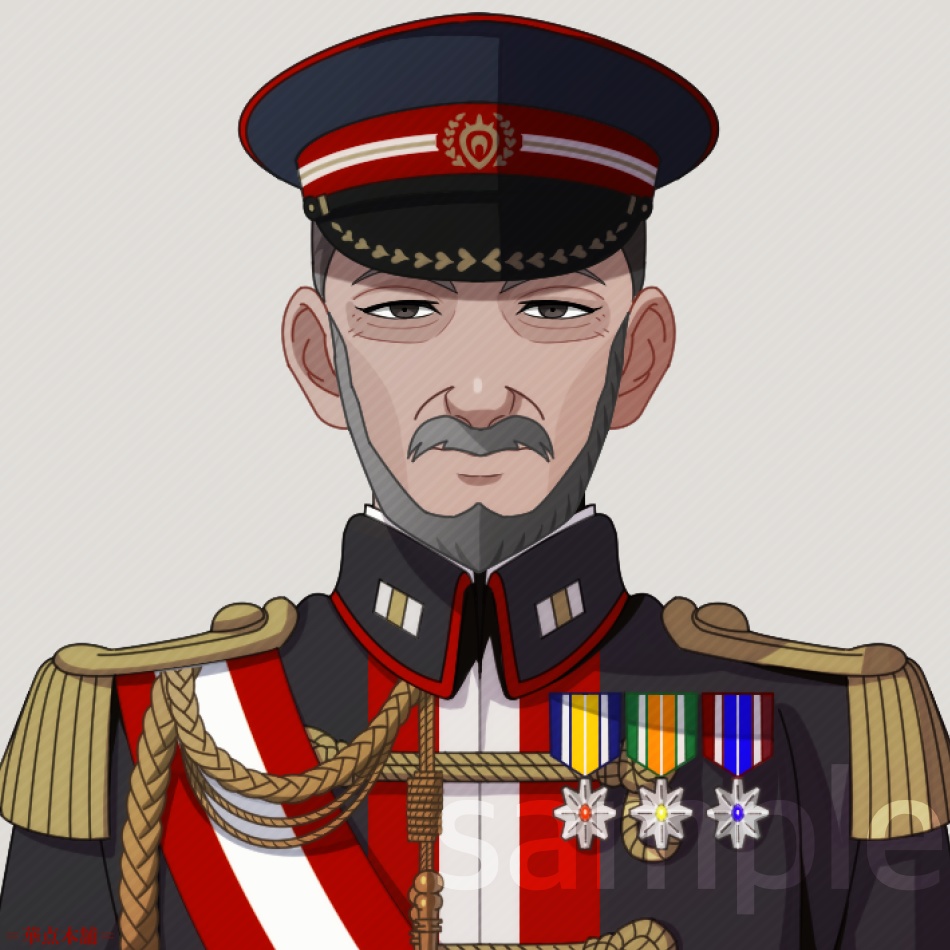 【キャラクター販売】立ち絵2種|軍人Ver.番号5(紺色)|うちの人シリーズ