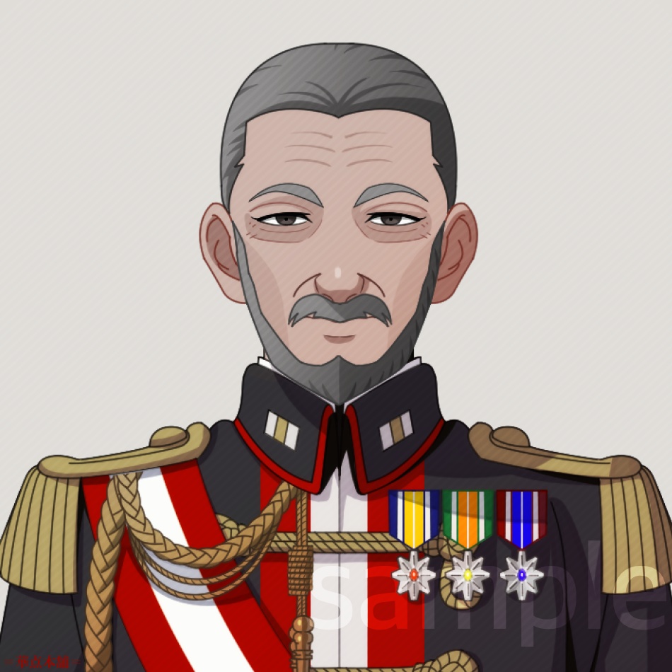 【キャラクター販売】立ち絵2種|軍人Ver.番号5(紺色)|うちの人シリーズ