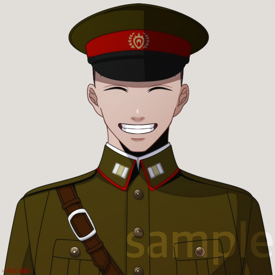 🏅【キャラクター販売】立ち絵・表情9種|軍人Ver.番号1(緑色)|うちの人シリーズ