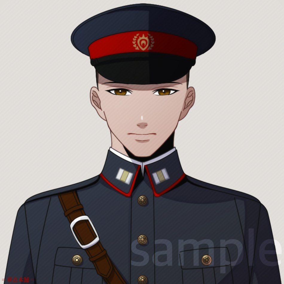 【キャラクター販売】立ち絵・表情9種|軍人Ver.番号1(紺色)|うちの人シリーズ