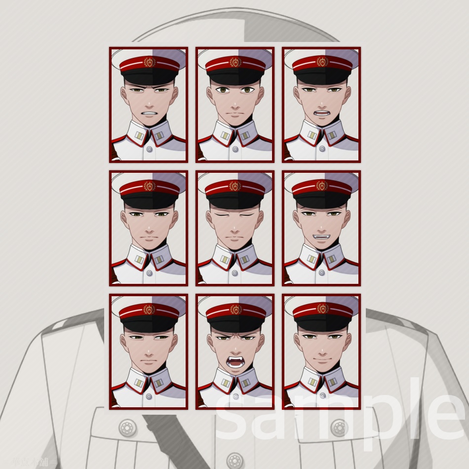 【キャラクター販売】立ち絵・表情9種|軍人Ver.番号2(白色)|うちの人シリーズ