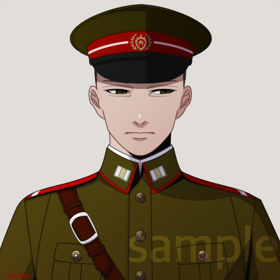 【キャラクター販売】立ち絵・表情9種|軍人Ver.番号2(緑色)|うちの人シリーズ