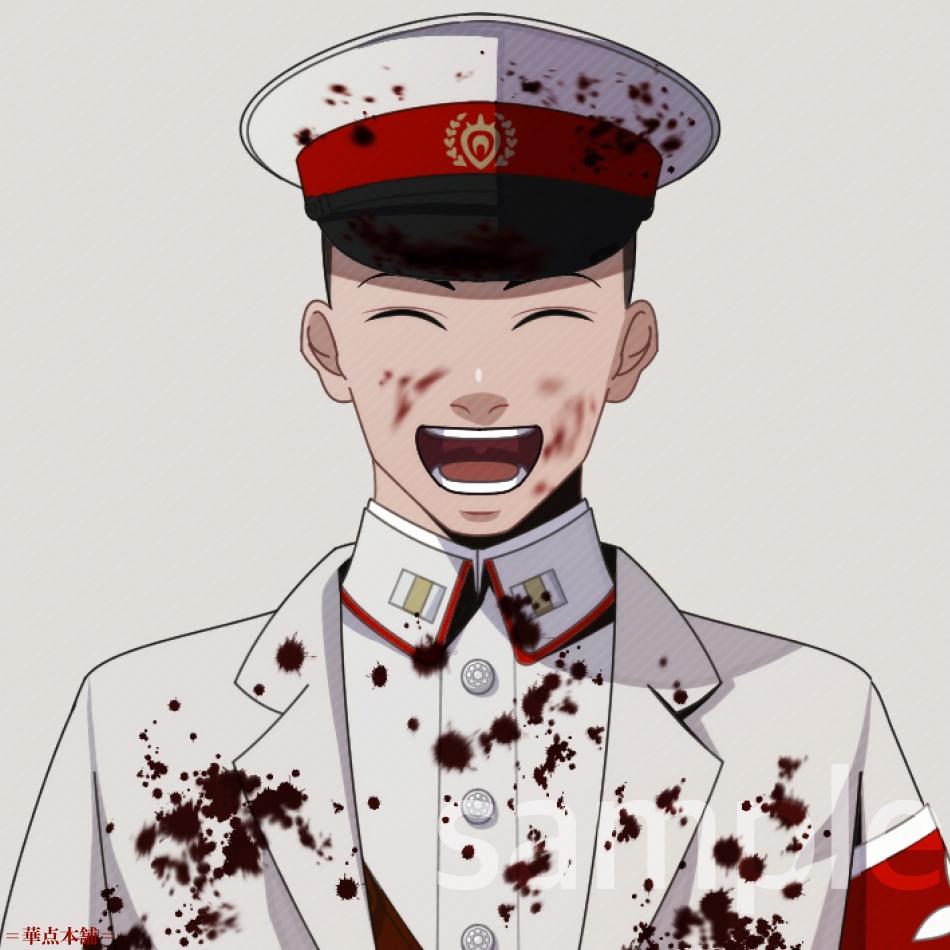 【キャラクター販売】立ち絵・表情9種|軍人Ver.番号3〈負傷・汚れ〉(白色)|うちの人シリーズ