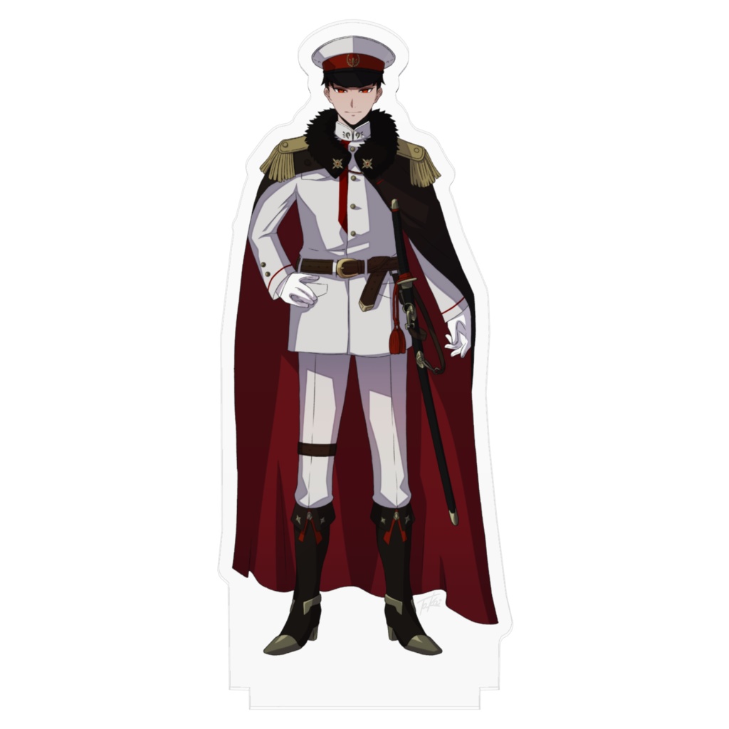 【キャラクター素材が付いてくる!】アクリルフィギュア|華点本舗〈限定〉デザイン|うちの恋人シリーズ軍人Ver.番号1(白色)