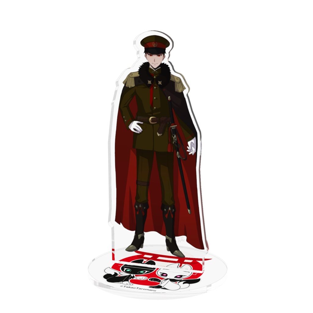 【キャラクター素材が付いてくる!】アクリルフィギュア|華点本舗〈限定〉デザイン|うちの恋人シリーズ軍人Ver.番号1(緑色)