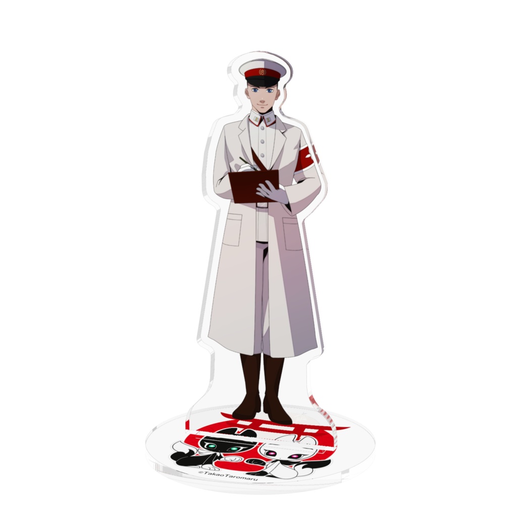 【キャラクター素材が付いてくる！】アクリルフィギュア｜華点本舗〈限定〉デザイン｜うちの人シリーズ軍人Ver.番号３（白色）