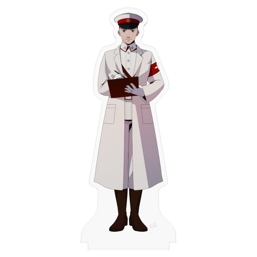 【キャラクター素材が付いてくる!】アクリルフィギュア|華点本舗〈限定〉デザイン|うちの人シリーズ軍人Ver.番号3(白色)