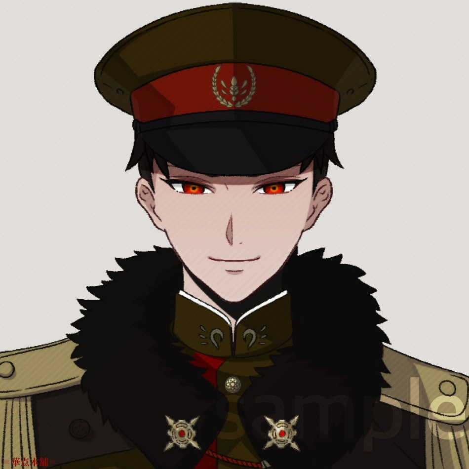 🏅【キャラクター販売】立ち絵・表情9種|軍人Ver.番号1(緑色)|うちの恋人シリーズ