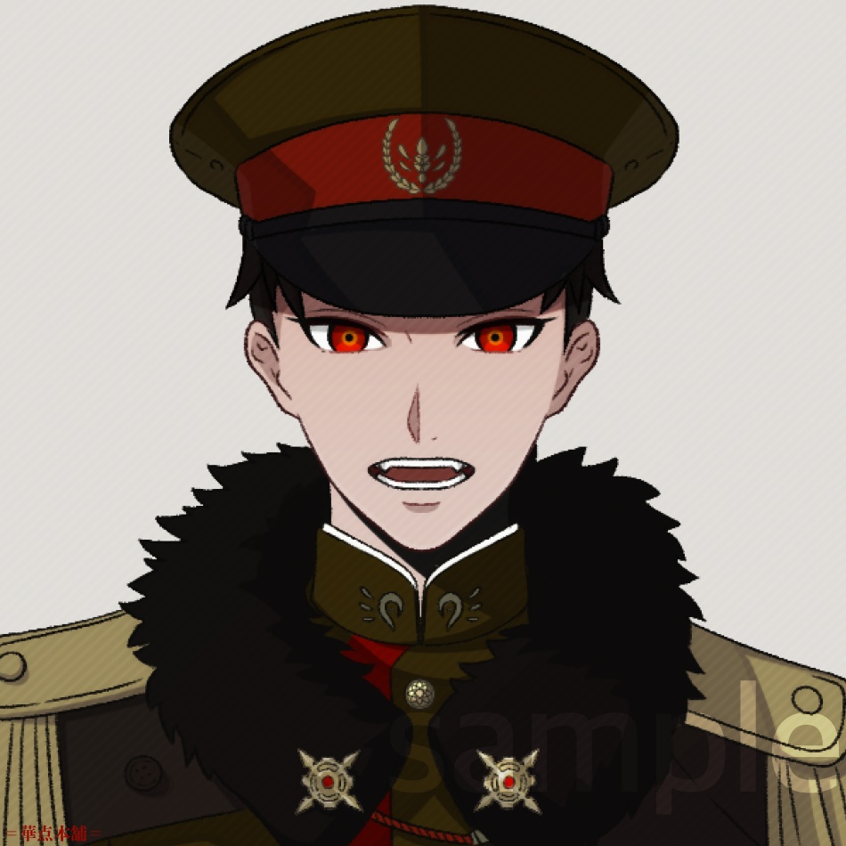 🏅【キャラクター販売】立ち絵・表情9種|軍人Ver.番号1(緑色)|うちの恋人シリーズ