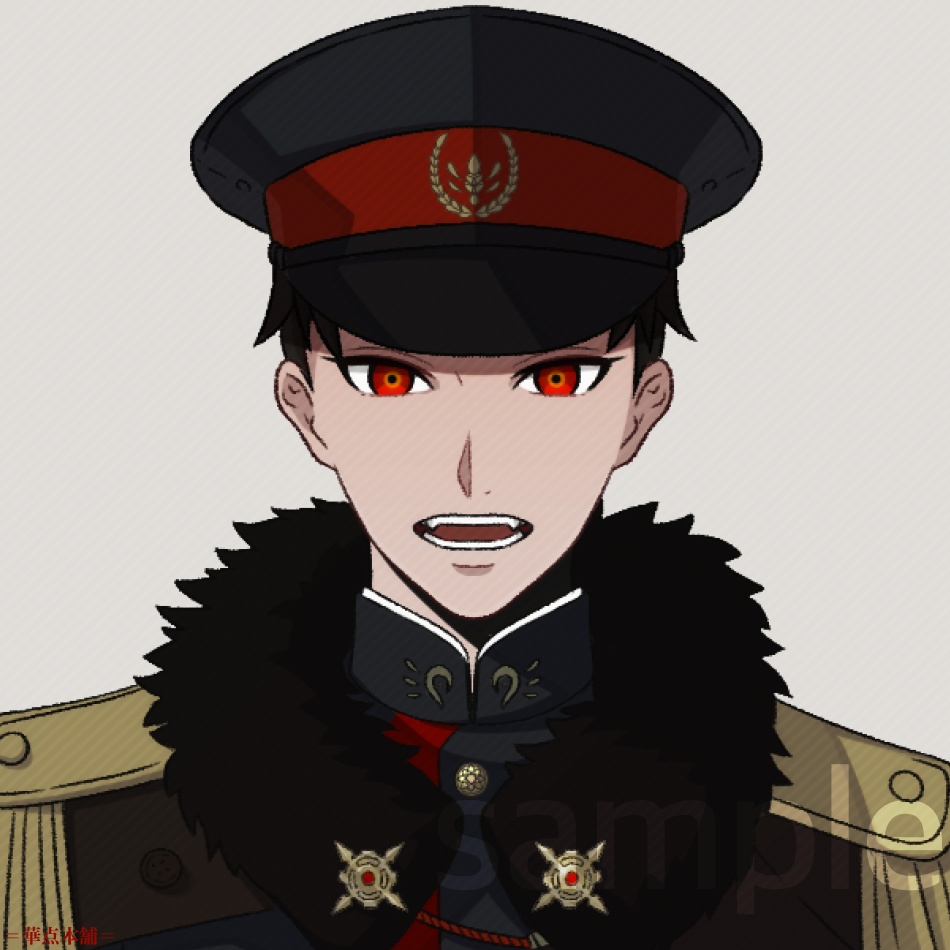 🏅【キャラクター販売】立ち絵・表情9種|軍人Ver.番号1(紺色)|うちの恋人シリーズ