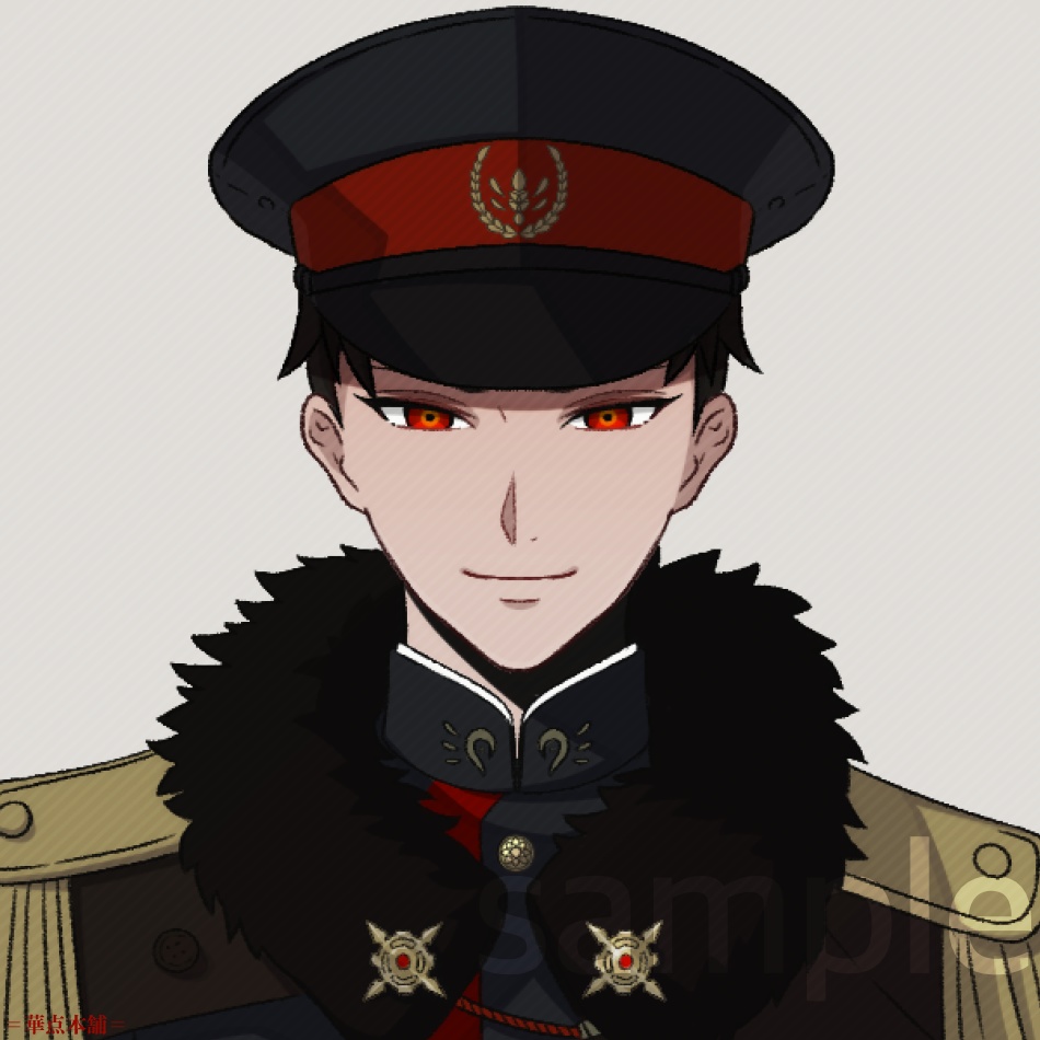 🏅【キャラクター販売】立ち絵・表情9種|軍人Ver.番号1(紺色)|うちの恋人シリーズ