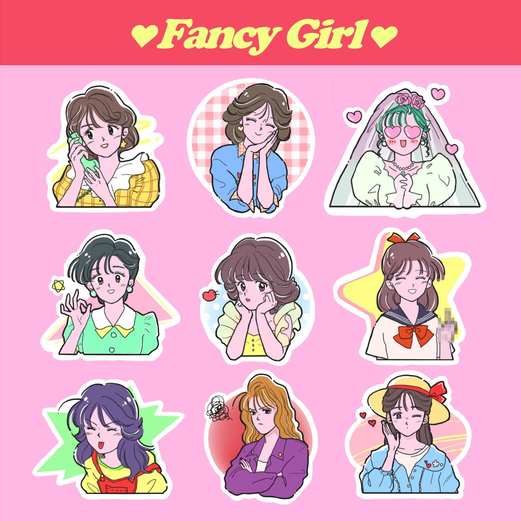 Sticker "Fancy Girl" (*Please cut the stickers by yourself if needed)