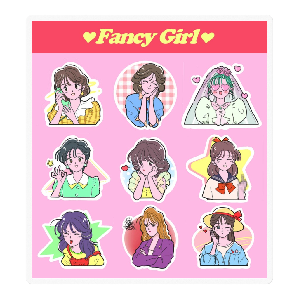 Sticker "Fancy Girl" (*Please cut the stickers by yourself if needed)
