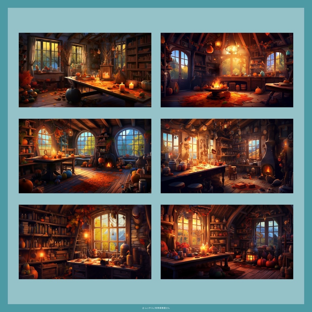 【背景画像】カボチャのコテージ背景 8種類セット