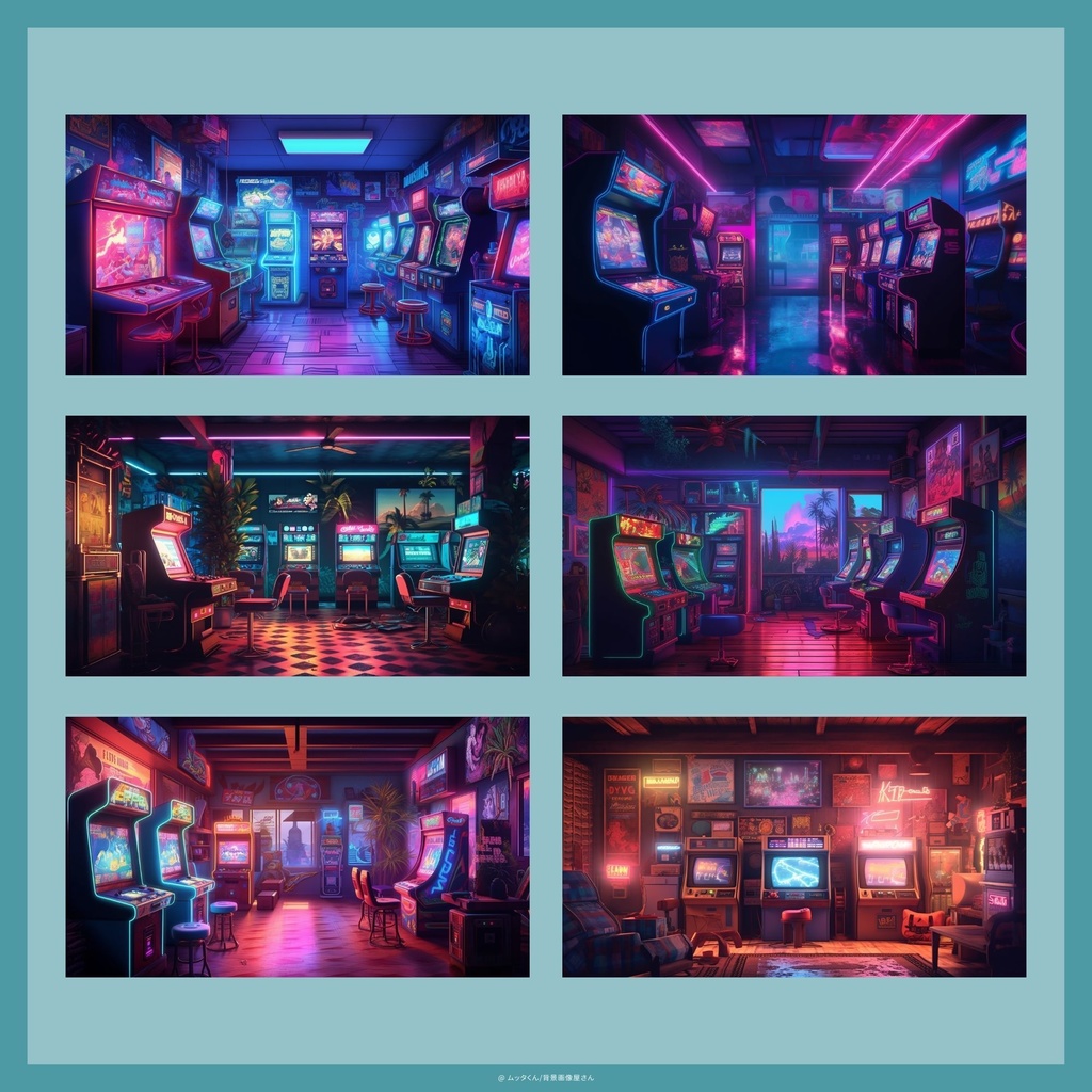 【背景画像】アーケードゲーム背景 8種類セット