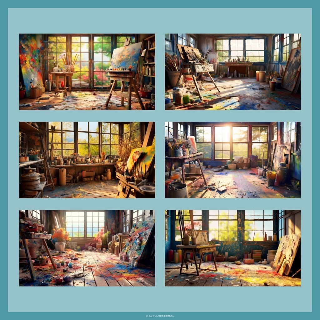 【背景画像】アートスタジオ背景 8種類セット