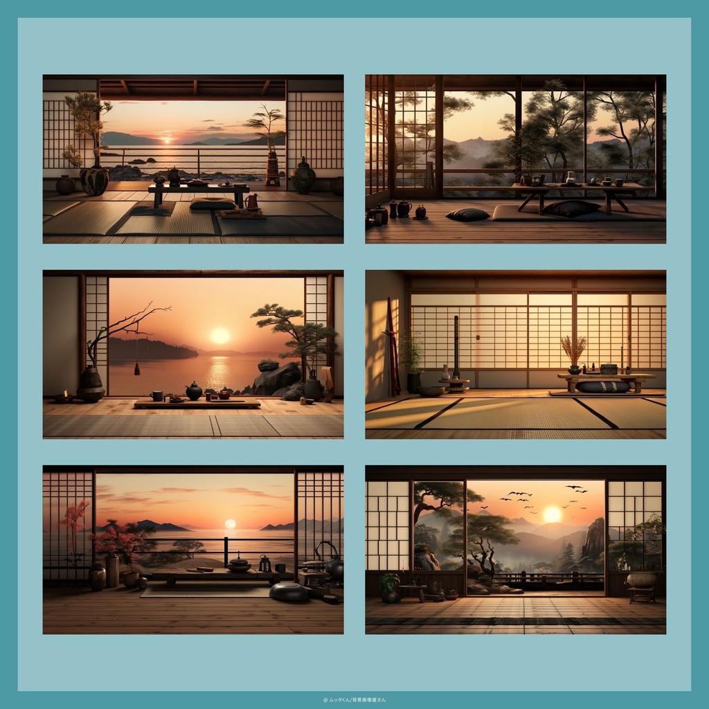 【背景画像】日本茶道具部屋背景 8種類セット