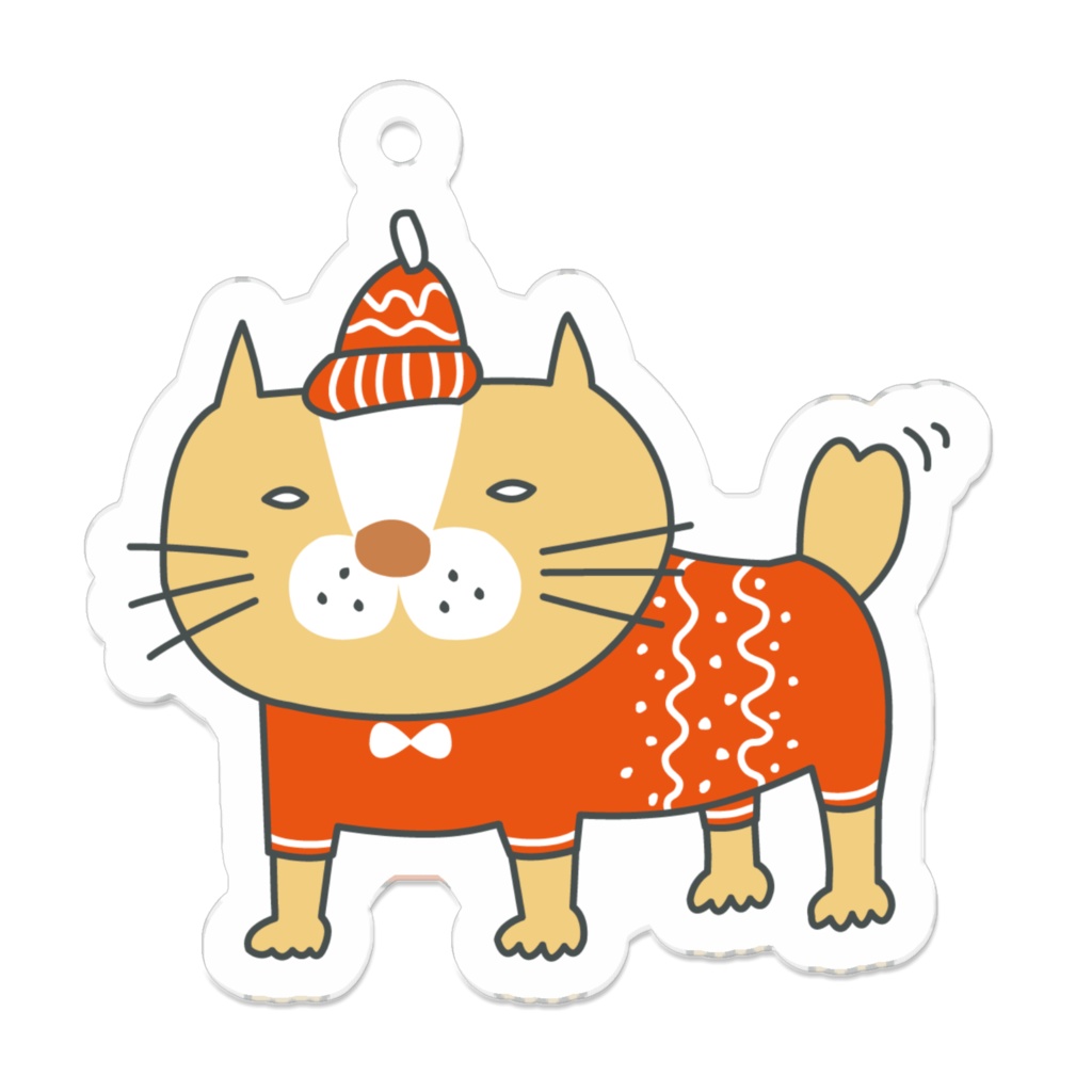 キモネコレッド　アクリルキーホルダー