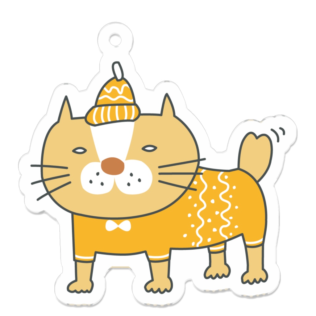キモネコイエロー　アクリルキーホルダー