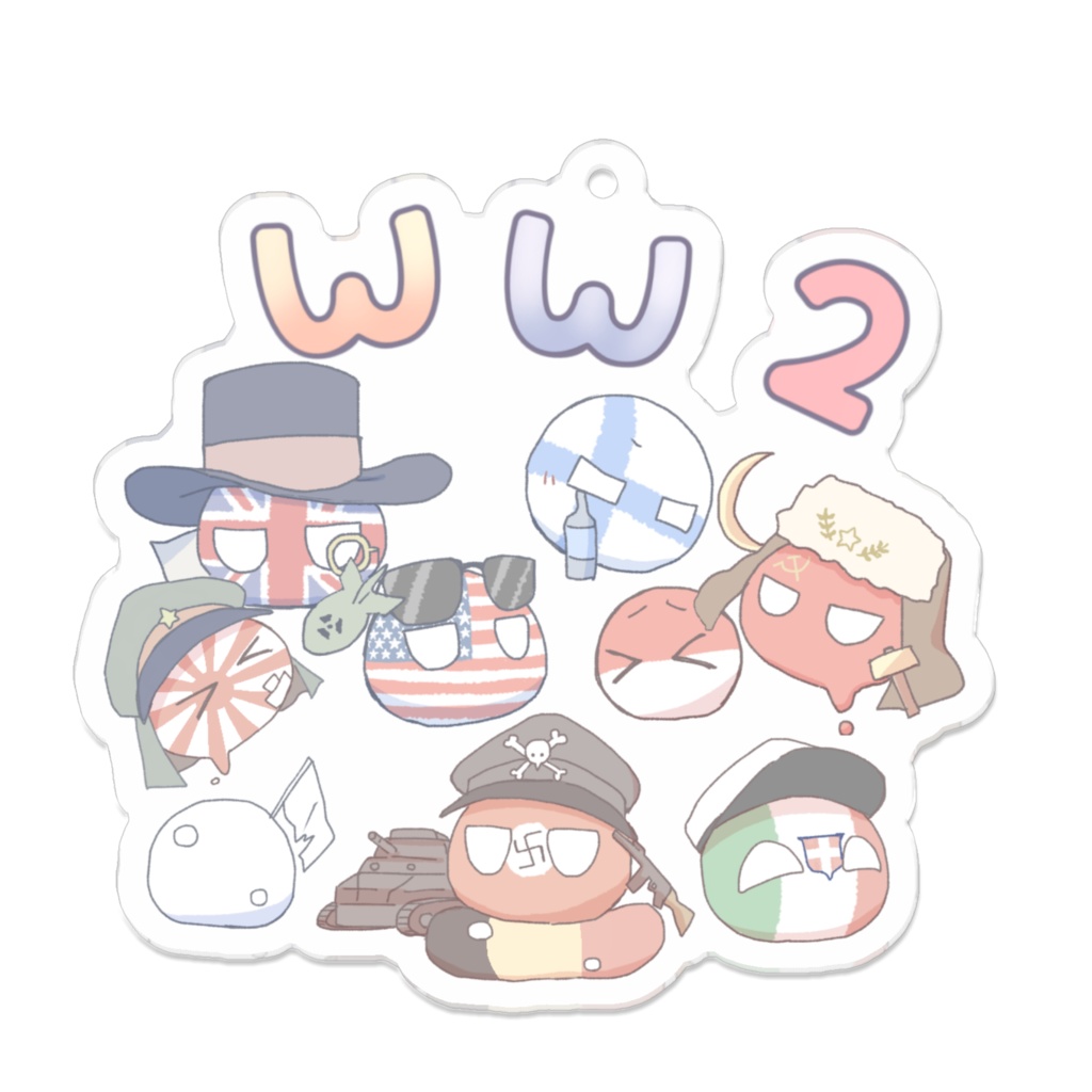 【ポーランドボール】WW2柄アクキー　