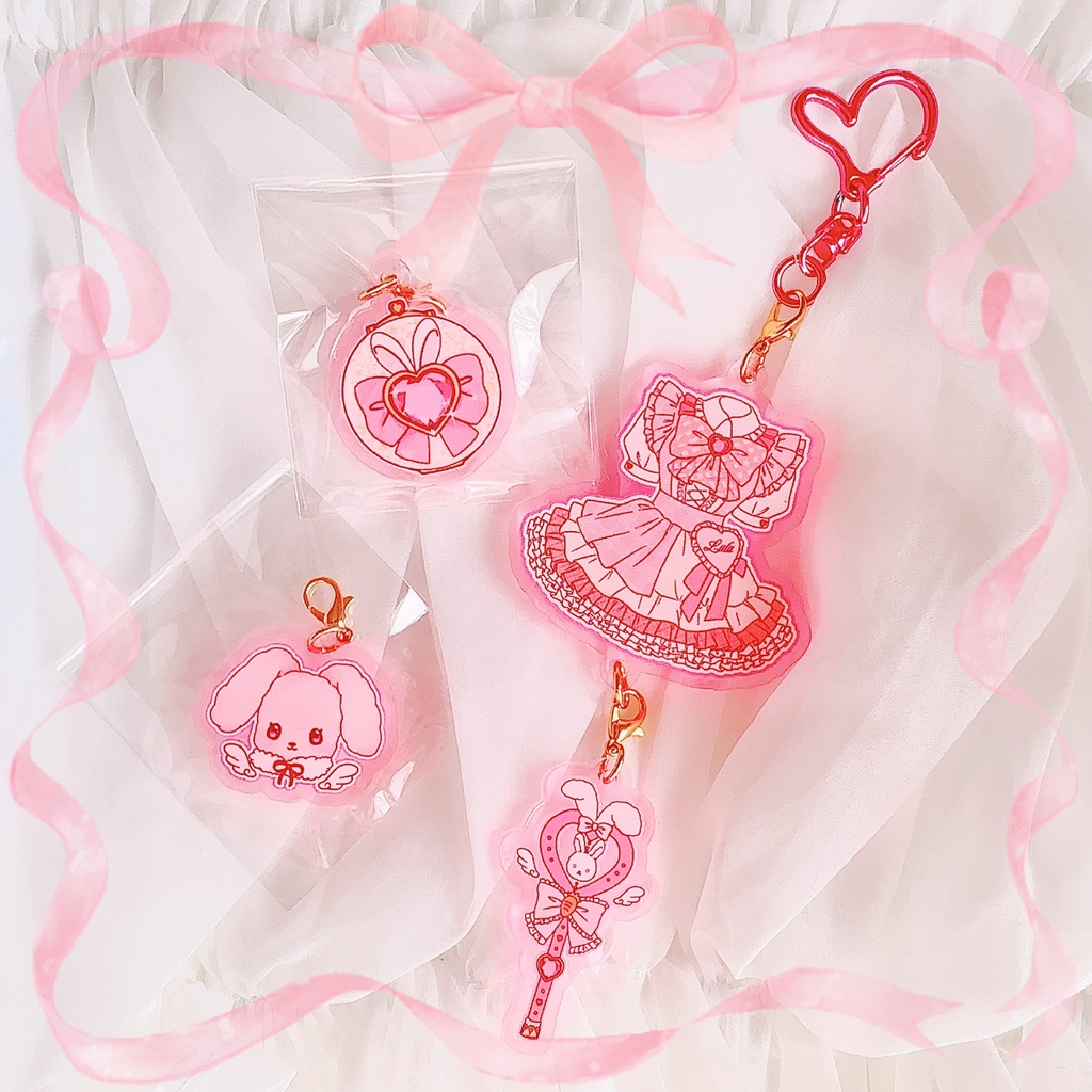 clear pink♡アクリルチャ~ム4点セット