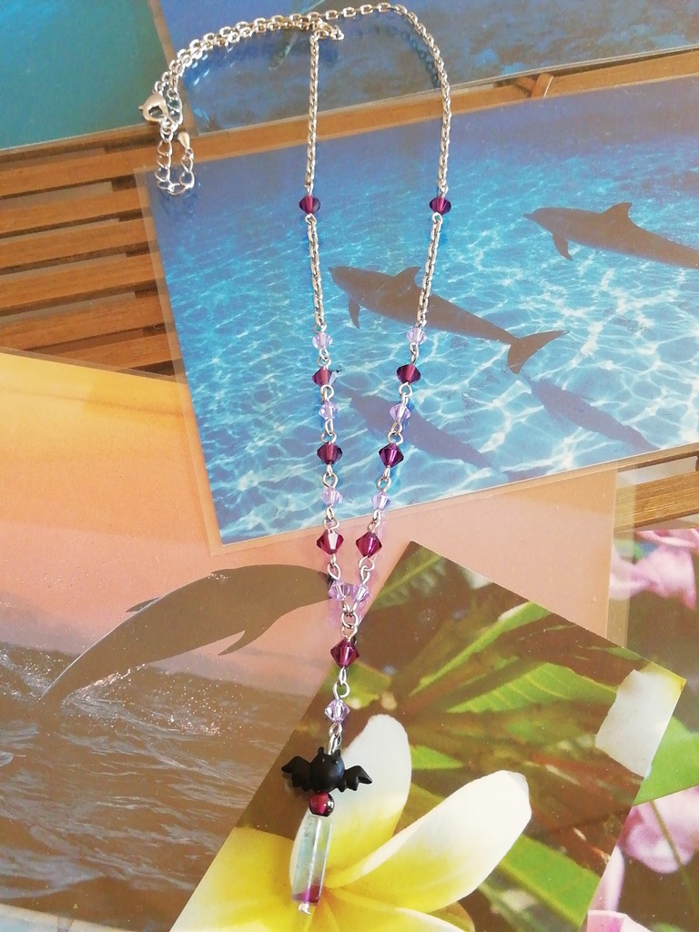 スワロフスキーとフローライトのネックレス(リソル)