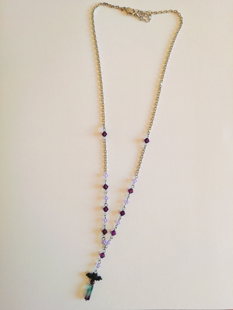 スワロフスキーとフローライトのネックレス(リソル)