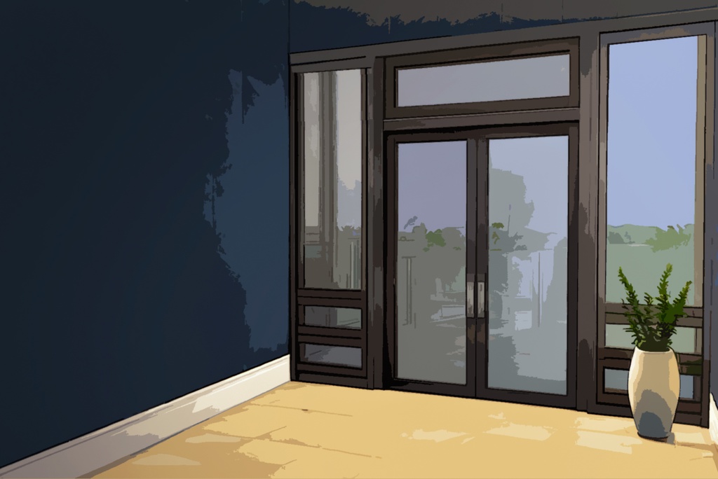 【無料背景素材】ガラスドア、玄関